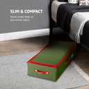 ZOBER Underbed Christmas Ornament Storage Box - Stores 72 Large 4" Ornaments, With Dividers - Tear Proof 600D Oxford Fabric, Ornament Organizer Storage Box, Durable Christmas Containers Holder - Green