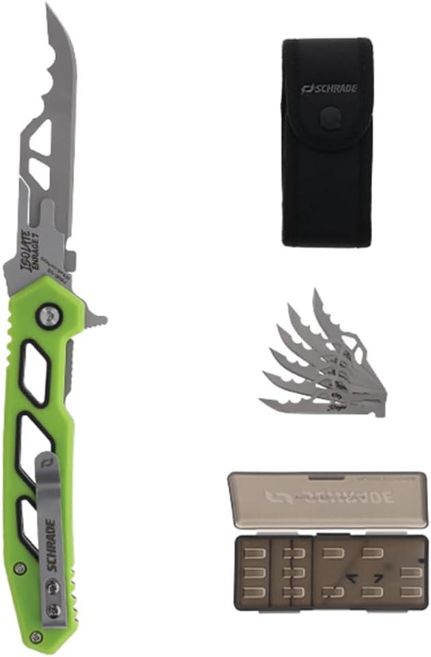 Schrade Enrage Phantom Replaceable Blade Knife with Carbon Fiber Handle, Pocket Clip, and Frame Lock for EDC, Everyday Carry, Hunting