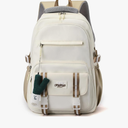 Kawaii Backpack with Cute Accessories Versatile Large Capacity Cute Aesthetic Travel Backpacks Casual Daypack Daily Bag (White)