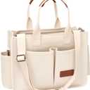 Tote Bag for Women With Compartments,Large Canvas Tote Women's Purse Crossbody Bags Work Laptop Book Bag Satchels Handbags