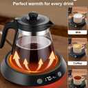 Kepwam Coffee Mug Warmer - 50W Electric Coffee Warmer for Desk 3 Temp Settings & 2-9 Timer Smart Cup Warmer for Desk Candle Warmer Plate with LED Lights Beverage Tea Milk Warmer for Home & Office