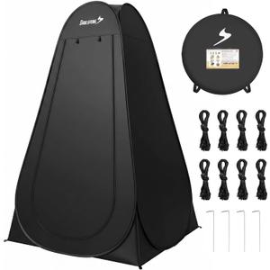 Portable Camping Toilet Tent, 3.9x3.9x6.2ft Pop-Up Privacy Shelter, Instant Shower & Dressing Room for Outdoor Beach, Hiking, Fishing or Emergency Use Waterproof, 46.8" L x 46.8" W x 74.4" H