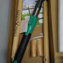 Papa's Tools Weed Puller Tool, 44" Stand Up Weeder Garden Tools & 4 Claw Steel Head, Dual Weed Eject Tech. Made with Real Bamboo & Long Wooden Handle, Yard Weeding Remover for Gardening Men & Women (Natural / Green)