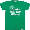 Tipsy Elves Mens St Patricks Day Shirt  Funny Irish Graphic T-Shirt, Green Clover St Patricks Tee (Green, L)