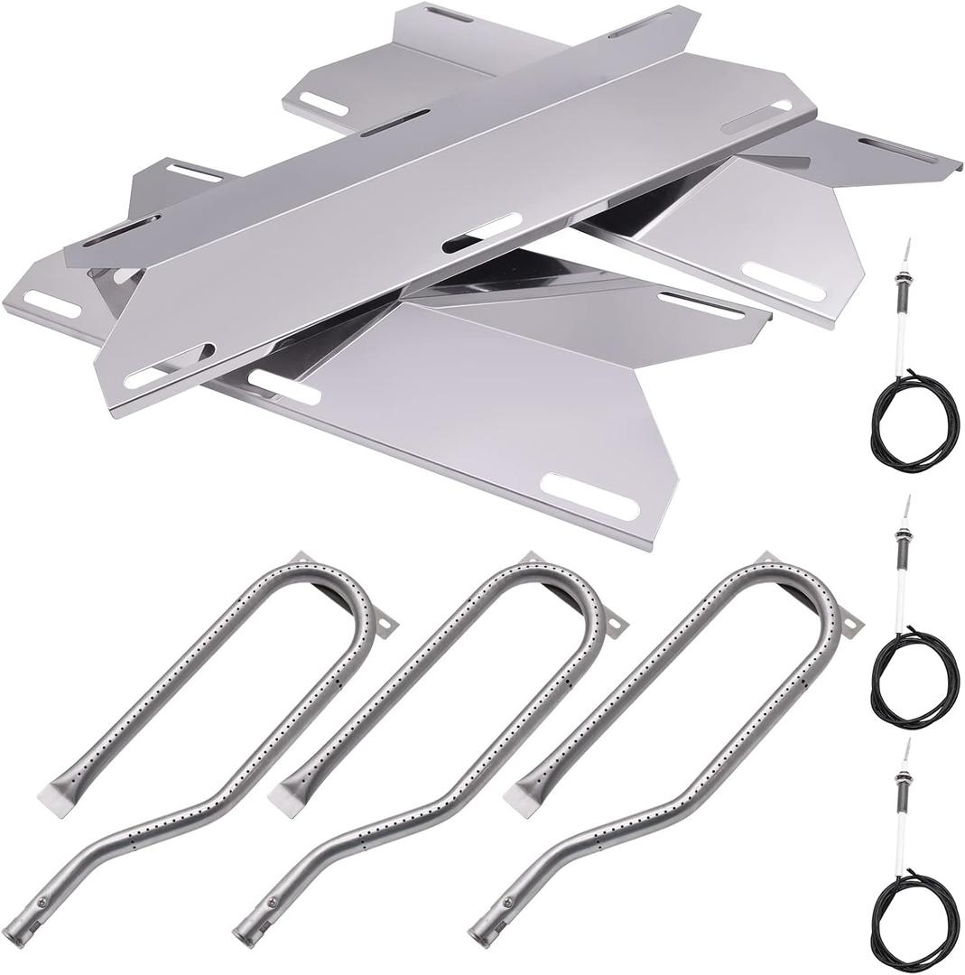 Grill Parts Kit for Jenn-Air 720-0336 720-0511 720-0337 730-0337, Members Mark 720-0586A Gas Grill Burners, Heat Plates Tent Shield Burner Cover, Igniters