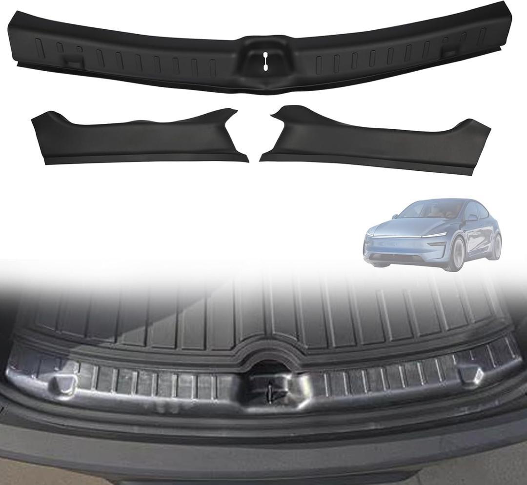Rear Trunk Door Sill & Side Guard Protector Cover Compatible with Tesla Model Y Juniper 2025 Refresh Rear Bumper TPE Trunk Door Sill Strip Protectors