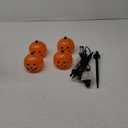7Ft Halloween Pathway Lights Pumpkin Walkway Lights Markers Lights Plug in Waterproof with 4 Pack LED Pumpkin Path Lights, for Halloween Decorations Outdoor Yard Path Camping Lighting Decor, 0.6W