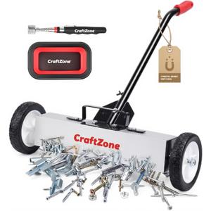 Magnetic Pickup Sweeper with Wheels, Adjustable Handle, and Floor Magnet, Heavy-Duty Magnet to Pick Up Nails, Capacity Heavy-Duty Magnet (18'')