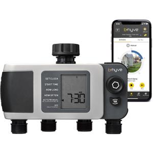 Orbit B-hyve XD 4-Port Smart Hose Watering Timer - App Controlled - Smart WeatherSense - Bluetooth Sprinkler Timer with Remote Control - Multi Outlet Yard Irrigation System - 24634