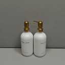 Amber Glass Hand and Dish Soap Dispenser Set by Brighter Barns - Modern Kitchen Decor & Accessories for Airbnb, RV, Office, Housewarming Gifts (Amber)