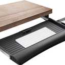 Mount-It! Keyboard Tray Under Desk with Adjustable Mouse Platform  Easy-Glide Sliding Drawer Under Desk Slide Out  Ergonomic Under Key Board Shelf for Office, Gaming, and Workstations