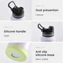 32 oz Insulated Sports Water Bottle with Straw, Vacuum Stainless Steel Water Flask with Handle, Thermal Metal Water Cup Mug with 2-in-1 Lid, Lavender