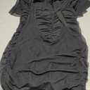 Women's Sexy V Neck Tie Halter Mesh Ruffle Hem Ruched Bodycon Cocktail Party Maxi Dresses , , BlackM