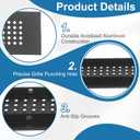 PATIKIL 24 x 3 Inch Door Air Vent Cover, 3 Pcs Aluminum Grille Ventilation Cover Louvered Diamond Hole with Mounting Screws for Cabinet Wardrobe Ceiling Door, Black