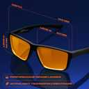 Titan Gaming Glasses, Anti Blue Light Glasses Men, UV400 Protection Blue Light Blocking Glasses for Computer Eye Strain (Black)