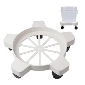 CNQLIS 5 Gallon Bucket Dolly with 5 Smooth-Rolling Swivel Casters,75 lbs,No Tip or Spilling for 5 Gallon Bucket and Flowerpot,11" Inside Diameter (White)
