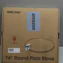 Unicook 16 Inch Round Pizza Stone, Heavy Duty Cordierite Bread Baking Stone for Oven and Grill, Thermal Shock Resistant, Ideal for Baking Crisp Crust Pizza, Bread and More, Includes Scraper