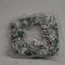 Chuangdi 24 Inch Christmas Wreath Flocked Snow Kissed Pine Wreath Christmas Wreath with Multicolor Foam Ball LED Lights Artificial Christmas Wreath for Front Door Christmas Decor Not Included Battery