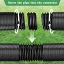 4"×65ft Spliceable Extra Expandable Landscaping Drain Pipe, 4 Flexible Corrugated Downspout Drain Pipes with 3 Connectors Black for Outdoor Gutter Extension, Pond Pump, Rainwater Drainage