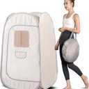 Smartmak Portable Steam Sauna Tent, Full Body Personal Home Spa, Lightweight Foldable Steam Room for Detox Therapy, Steamer NOT Included (L 31.5” * W 31.5” * H 55.2” Champagne)