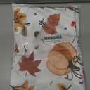 2 x Thanksgiving Waterproof Tablecloth  Fall Harvest Pumpkins, Maple Leaves & Berries Print  Autumn Rectangle Table Cover for Dining or Party, White, 60" Round