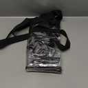 MAY TREE Clear Bag for Stadium Events 12612 Clear Tote Lunch Bag with Reinforced Strap for Work, Concert and Sports, Black