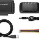 IDE to USB 3.0 Adapter, USB C to SATA/IDE Hard Drive Adapter for 2.5/3.5" HDD SSD, with Power Supply, USB to SATA IDE Converter for Laptop/PC Data Recovery & Transfer (01)