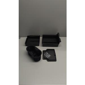 Ganluuree < Not Fit For 2025 NEW Model Y Launch Juniper And 2024 2025 Model 3 Highland > 4PCS Center Console Organizer Tray Cup Holder For 2021-2025 Tesla Model Y, 2021-2023 Tesla Model 3 Accessories