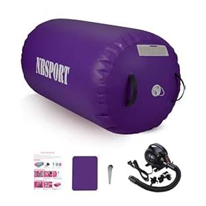 Air Barrel - Air Roller Gymnastics Barrel for Back Handspring Trainer, Air Tumble Mat with Pump for Gym Training/ Yoga Balance Exercise/ Cheerleading/ Home and Outdoor Use