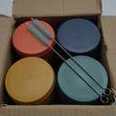 Teivio 4 pcs 10 oz Wheat Straw Kids/Toddler Cups with Lid and Straws, Reusable Spill proof cups for Kids,Unbreakable plastic cups with Silicone Straws&Cleaning Brush,Dishwasher Safe,Autumn Multicolor