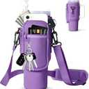 dabria Water Bottle Carrier Bag with Phone Pocket for Stanley 40/ 30 oz Tumbler Neoprene Water Bottle Holder Pouch with Adjustable Strap Bollus with Straw Cover & Carabiner for Stanley Cup Accessories