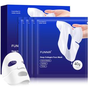 Collagen Face Mask for moisturizing & Glass Skin, hydrating Overnight Face Mask, Pore Minimizing,Elasticity Enhancing,Firming (4 pack)