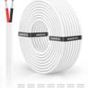 NAOVEO 16 Gauge Wire 2 Conductor Electrical Wire, 16 AWG Stranded PVC Tinned Copper Cable, Flexible/Low Voltage Automotive Wiring for LED Lamps, Marine, Speaker, Appliances (50FT)