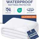 Cal King Mattress Protector Waterproof - Mattress Cover Cal King Size Bed - Bed Protector Waterproof - Absorbent Fitted Sheet up to 16" Deep Pockets - Soft, Breathable and Cooling - Machine Washable