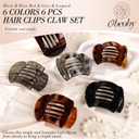 Obeoby 6 PCS Flat Hair Clips, Medium Flat Claw Clips French Hair Barrettes Accessories for Women Girls (Tortoiseshell)
