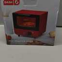 Dash Mini Toaster Oven - Sleek & Stylish - For Creative Homemade Treats - Compact, Space-Saving Design - adjustable temperature dial - Removable Baking Tray - Red, + Auto Shut Off Feature