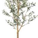 Faux Olive Tree 7ft -Tall Fake Olive Trees Artificial Indoor with Planter - Large Faux Olive Branches and Fruits Fake Olive Plants for Office House Living Room Home Decor