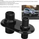 A/C Bulkhead, Car 2?Port Air Conditioner Bulkhead Connector Universal Modification Replacement for Hot Rod(black)