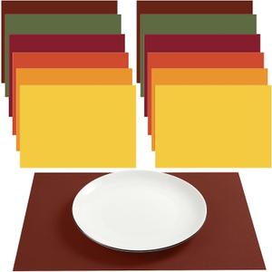 Fullhawl 120 Pcs Valentine's Day Paper Placemats Disposable Placemats for Valentine Galentine's Day Wedding Anniversary Table Setting Mat Dinner Brithday Party Decor, 10 x 14 Inch (Fall Color)