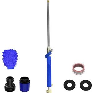 Buyplus Jet Nozzle High Pressure Hose Nozzle, 2-in-1 High Pressure Power Washer for House, Jet Nozzle for Garden Hose Power Washer Wand with 2 Different Tips, Quick Connectors and Gloves, 18 Inch
