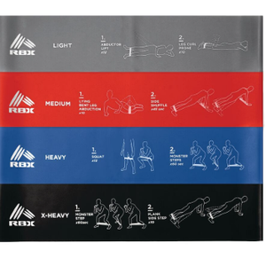 RBX LIVE LIFE ACTIVE LOOPED LATEX RESISTANCE BANDS 4 Pack