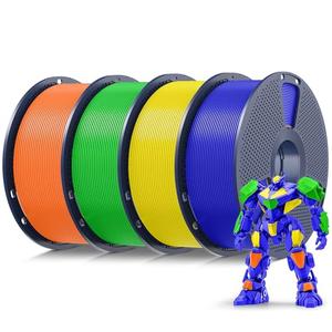 Printer Filament Bundle Multicolor,, Individually Vacuum Packed, 4kg in Total, 1kg per Spool, 4 Pack, Light Red, Blue, Green, Purple