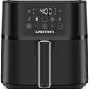 Chefman Air Fryer – 6 QT Compact Airfryer for Quick & Easy Meals in Minutes, Features Hi-Fry Technology for Extra Crisp, Touchscreen Controls with 4 Presets, Nonstick & Dishwasher Safe Basket - Black