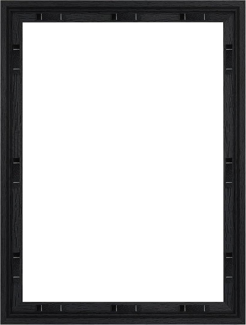 Abtgt 16x20 Canvas Floating Frame with 0.9" Deep, Black Floater Frame for Canvas Paintings with Adhesive, Vertical or Horizontal Wall Art frame for Prints Oil Painting Diamond Decor, 1 Pack.