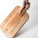 BILL.F Acacia Wood Cutting Board with Handle Wooden Charcuterie Board Paddle Cheese Board Serving Boards for Kitchen Meat, Pizza,Cheese, Bread, Vegetables &Fruits 15'' x 7.5'' x 0.6''