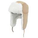 Windproof Suede Trapper Hat Cozy Plush Russian Ushanka Hat with Ear Flaps, for Men & Women Beige