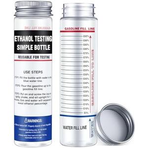 Dunkive Set of 6, Reusable Ethanol Tester E85, Wide Mouth Fuel Pressure Testers Bottle, Gasoline Oil Analysis Kit for E85 Ethanol Levels to Maintain Peak Engine Performance, Clear Results in Minutes