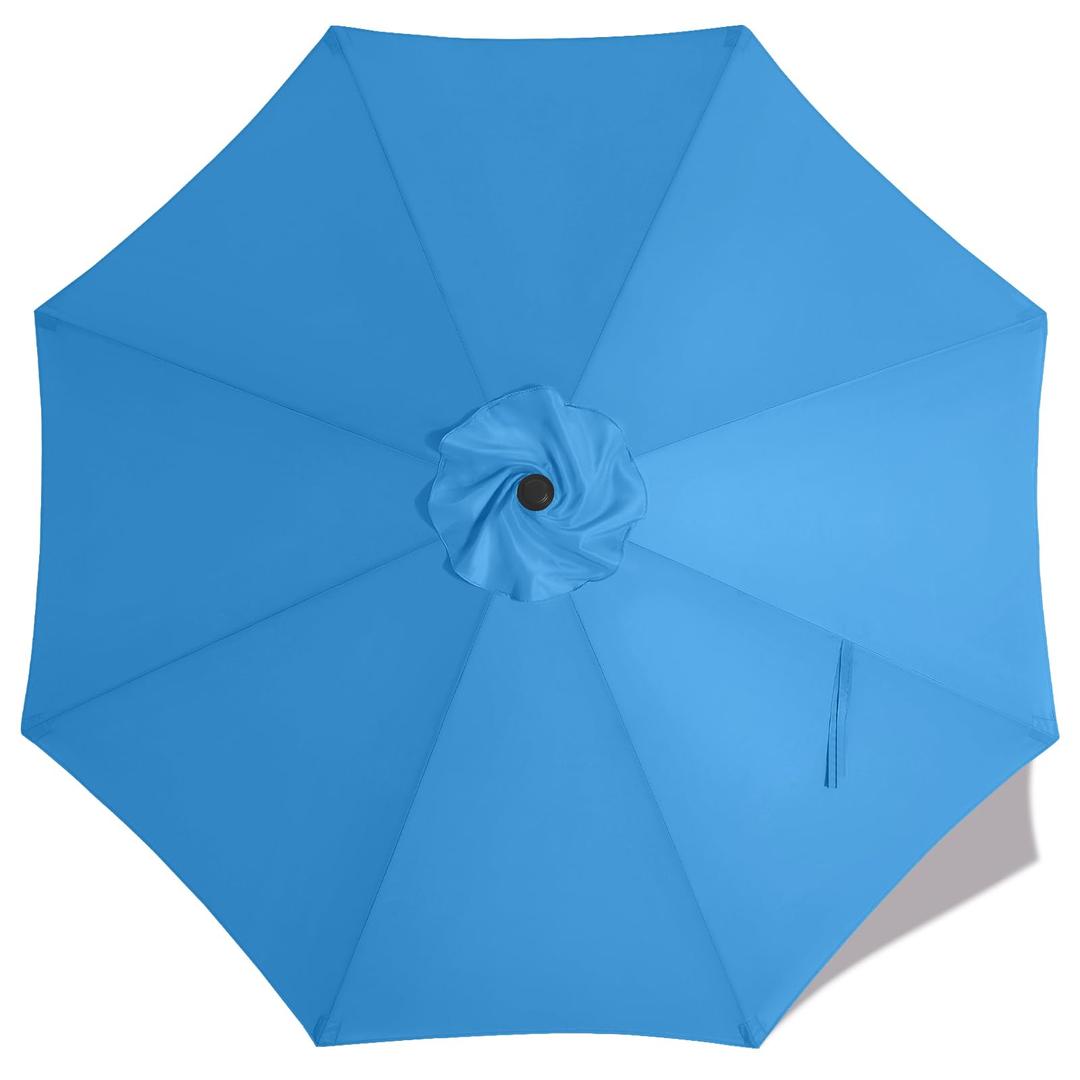MASTERCANOPY Patio Umbrella 9 ft Replacement Canopy for 8 Ribs-Sky Blue Canopy Only