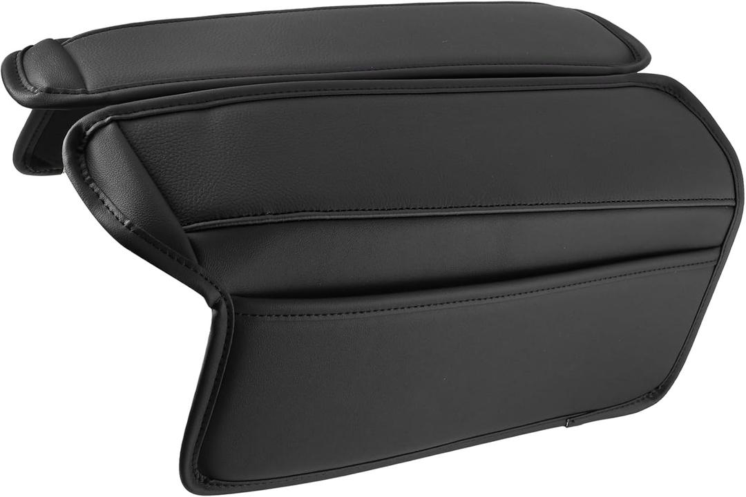 Motoforti Car Center Console Armrest Cushion, for Nissan Rogue 2021 2022 2023, Faux Leather, Black, 2pcs