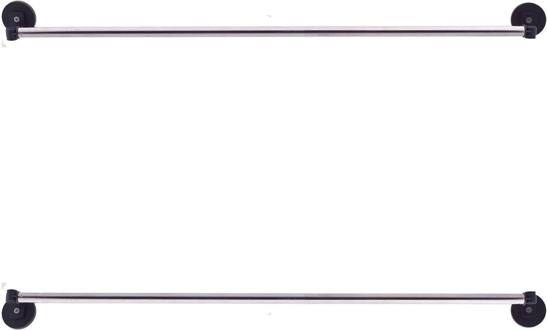 YYST Type A 16"-39.5" Magnetic Curtain Rod for Metal Door,Magnetic Window Caf, French Door Sash Rod W Magnets (Black -2)